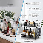 LEMIKKLE 2-Tier Bathroom Countertop Organizer,Skincare, Makeup Countertop Organizers, Kitchen, Bathroom Counter Storage with 