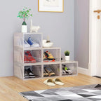 AWTATOS Shoe Storage Boxes, Thickened Shoe Storage Organizer with Clear Magnetic Door, Stackable Shoe Container with Lids, Co