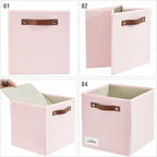 Bagnizer Collapsible Fabric Storage Cube Bins with 2 Reinforced PU Handles, Foldable Storage Organizer Baskets for Closet, Sh