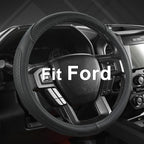 West Llama Customized Auto Car Steering Wheel Cover for Ford Escape,Explorer,Fusion,Focus,Bronco,Transit,Edge (Black- Standar