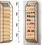 Kotkn 10 Tier Over The Door Organizer - Heavy Duty Hanging Storage Rack with Sturdy Oxford Fabric, Holds 20+ Pairs of Footwea