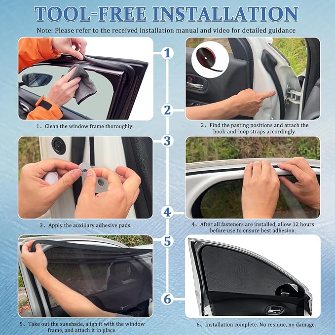 Car Window Shades,2 Pack Car Side Window Sunshade,Breathable & Retractable Car Window Shade for Baby,Universal Fit Most of Cars,Glare Shield,Protect Privacy(Front Windows)