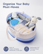 Maliton Baby Diaper Caddy Organizer, Cotton Rope Diaper Caddy Basket, Large Storage Basket for Newborn Boys and Girls, Gift f