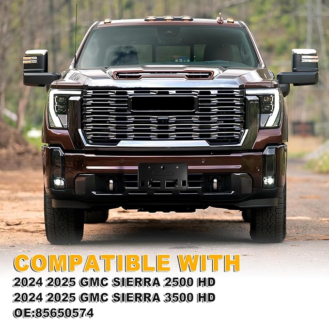 Front License Plate Frame Compatible with GMC Sierra 2500 HD 3500 HD 2024 2025 2026, Bumper License Frame Holder Mounting Bra