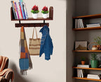 Selling at a Loss Promotion,Wooden Shelf with Hooks - Multipurpose Organizer for Kitchen, Books, Kitchen Shelf - Wall Mounted