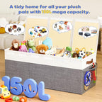 Dayacoco 40"X14"X16" Extra Large Toy Box Chest with Lids, 150L Collapsible Sturdy Kids Toy Storage Organizer Boxes for Boys G