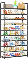 Kitsure Shoe Rack - 10-Tier Shoe Organizer with Detachable Fabric Shelves & Metal Frame, Tall Shoe Rack for Closet, Entrance,