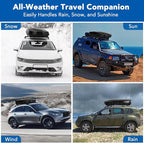 Garvee Heavy Duty Hard Shell Roof Top Cargo Carrier - 55(L) x31(W) x12(H) Waterproof Lockable Storage Box Capacity 165 Lbs 12.4 Cu Ft - Tool-Free Install- Fits SUV, Truck, Van