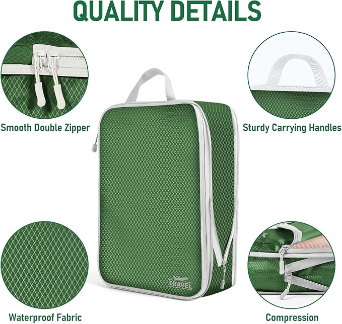 6 Set Compression Packing Cubes, Suitcase Organizer, Lightweight Travel Essentials, Compression Bags For Travel Accessories L