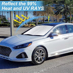 Custom Fit Sonata Windshield Sunshade for 2020-2024 2025 Hyundai Sonata Front Window Retractable Shades Cover for Windshield Sun Visor Protector 210T Reflector Blocks UV Rays Cooler Car Accessories