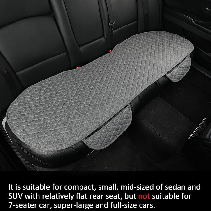 West Llama Linen Car Seat Covers,Bottom Seat Covers for Cars Include 1 Pair Front Driver Seat Pad Mat and 1 Rear Bench Cover 