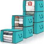 Fab totes Storage Bags,Clothes Blanket Storage Bins Foldable Closet Organizers with Reinforced Handle for Home Dorm Storage a