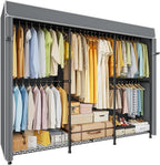 ULIFHOME E14C Pro Heavy Duty Closet Organizer System，Freestanding Clothing Racks for Hanging Clothes，Adjustable Garment Rack 