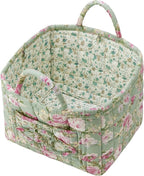 Boho Fabric Storage Basket, Large Capacity Laundry Basket, 12.2'' x 10.23'' x 10.23'' Collapsible Laundry Hamper with Easy Ca