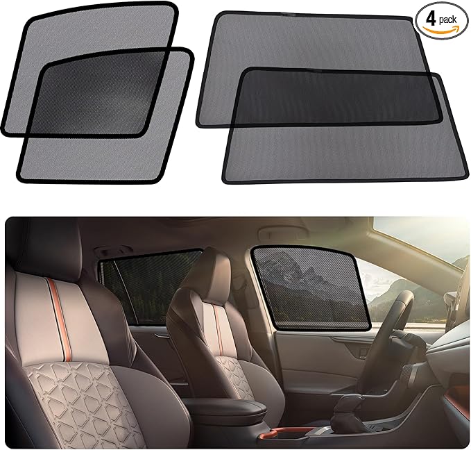 2019-2024 RAV4 Window Shades -Car Window Shade for Baby and Driver, Breathable Mesh Car Privacy Curtains for Side Windows, UV Protection and Heat Insulation for Road Trips, Napping