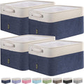 BALEINE 4 Pack Fabric Closet Storage Bins for Shelves, Linen Closet Organizers and Storage, Decorative Baskets for Organizing