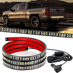 Nilight 48 Inch Truck Tailgate Strobe Light Strip Tail Emergency Bar Rear Window Warning Lamp Ultra-Bright Double Row 288 LED for Pickup Trailers Construction Vehicles Car SUV, Amber White