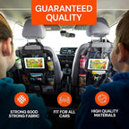 Backseat Car Organizer, Kick Mat Back Seat Protector with Touch Screen Tablet Holder, Back Seat Organizer for Baby & Kids, Travel Accessories with 9 Storage Pockets & 4 Headrest Hooks, Pack of 2-Black