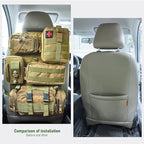 Universal Tactical Seat Back Organizer Vehicle Molle Panel Organizer Storage Bag with 5 Detachable Molle Pouch for All Vehicel Such as Jeep,Truck,SUV, Car, Ford,Chevy etc