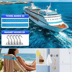 Cruise Essentials 2026,Cruise Must Haves Kit,Non-Surge Protector Power Strip,Magnetic Hooks,Lanyards,Luggage Tags,Towel Bands