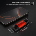 Window Breaker Seatbelt Cutter, Car Safety Hammer Life Escape Tool 2-in-1 Portable, 2 Pack Automotive Emergency Glass Breaker