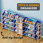 SpaceAid Large Toy Storage Organizer with 24 Bins and 3 Shelves, Toy Organizers Storage Bookshelf, Kids Bin Shelf Box Bookcas
