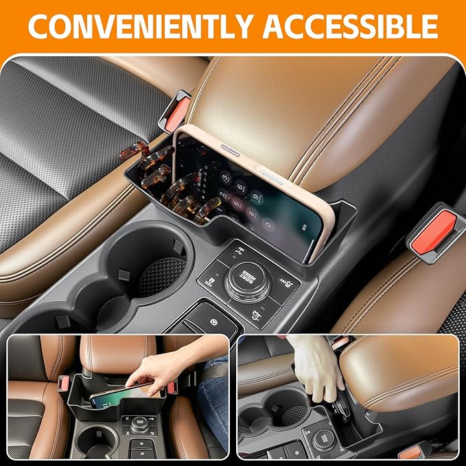 Center Console Organizer Compatible with 2021-2025 Ford Bronco Sport/2020-2025 Ford Escape Hanging Armrest Box Storage Tray for Bronco Sport/Ford Escape Accessories(Hanging Storage Tray)