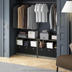 Furinno Cubic Closet Organizers and Storage, 6-Cube Closet Organizer with Bins, Open Shelf Storage, for Wardrobe, Bedroom, Li