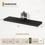 Vivelove Black Floating Shelves 55 Inches Wide, 12" Deep Wall Shelves for Bedroom, Bathroom, Living Room, Kitchen, Office, Ru