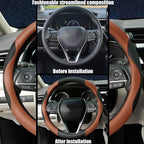 Steering Wheel Cover Universal Standard Size 14.5-15 inch, Breathable Microfiber Leather, Anti-Slip, Soft Grip, Sporty Design