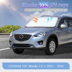 for Mazda CX-5 2013-2016 Sun Shade Sunshade Windshield Cover, 4-Layer Front Window Shade Custom Fit CX5 2013 2014 2015 2016 Sun Visor 240T Foldable Shade Blocks UV Rays Cooler Car Accessories