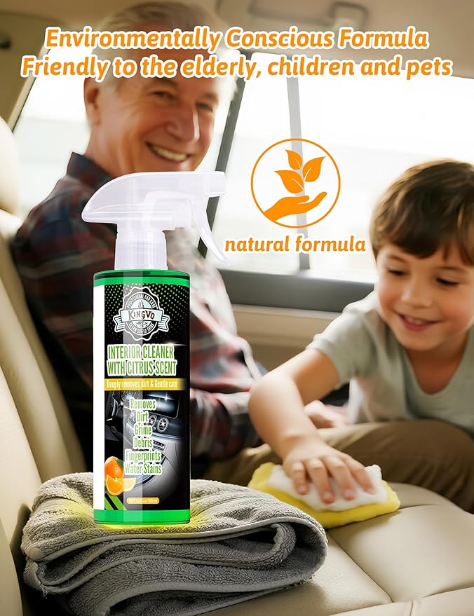 Car Cleaner Interior, Leather Cleaner Upholstery Interior Ceaning Kit Carpet Dashboard Shiny Car Stuff for Vinyl,Plastic,Fabr