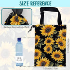 Car Garbage Bag Retro Yellow Sunflowers Hanging Canvas Car Trash Bag Drawstring Car Back Seat Organizer for Car Back Front Seat Console with Adjustable Buckle