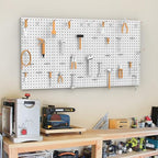 TORACK 4 PCS Metal 12 x 24 in Pegboard Panels, Garage Tools Organizer Pegboards for Workbench, Modular Peg Board, Tool Organi