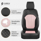 FLORICH Seat Covers Front Seats Pink Seat Cover 2 Pack Leather Mesh Automotive Car Seat Cover Breathable Durable Car Interior