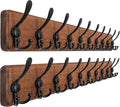 Dseap Coat Rack Wall - Heavy-Duty 38-1/4" Long, with Reinforced 10 Custom Tri-Hooks, Solid Wood Wall Hanger for Coats Hat Jac