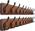 Dseap Coat Rack Wall - Heavy-Duty 38-1/4" Long, with Reinforced 10 Custom Tri-Hooks, Solid Wood Wall Hanger for Coats Hat Jac