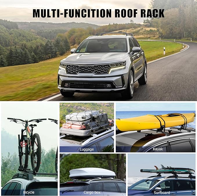 FLYCLE 300Lbs Lockable Roof Rack Cross Bars Compatible with Kia Sorento & Sorento Hybird 2021-2026, Crossbars Cargo Racks Rooftop Luggage Canoe Kayak Camping Gear Bike Carrier Rack