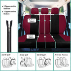 FH Group Light & Breezy Cloth Car Seat Covers, 7 Seater Three Row Set- Airbag & Split Ready -Universal for Cars Trucks and SU