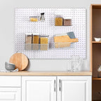 Hicarer 8 Pack Pegboard Baskets and Peg Board Racks Set, Pegboard Hooks, Square Style Wire Shelf Baskets, for Organize Tools,
