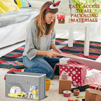 Light Grey Over Door Wrapping Paper Organizer Storage with 3 Removable Drawers & Side Pockets –Dual Use Design with Elastic S