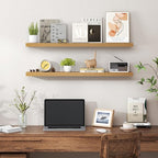 Heimlove 36 Inch Floating Shelves for Wall,Mounted Storage & Display Wood Shelves with Invisible Brackets,Hanging Shelf for B