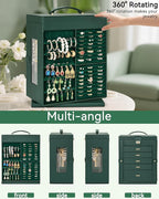AKOZLIN 360° Rotating Jewelry Box 6-Tier Organizer Functional Jewelry Storage Case for Women Girls Ring Necklace Earring Brac
