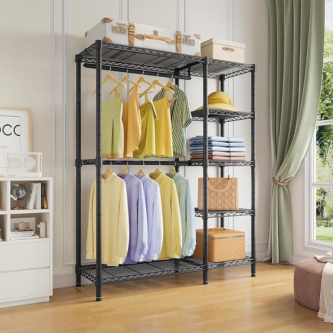 VIPEK V7 Garment Rack for Hanging Clothes Heavy Duty Clothes Rack with Shelves, Portable Closet Racks Metal Clothing Racks 5 
