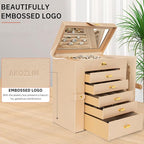 AKOZLIN Huge Jewelry Box Organizer Functional Extra Large Leather Jewelry Storage Case for Women Girls Ring Necklace Earring 