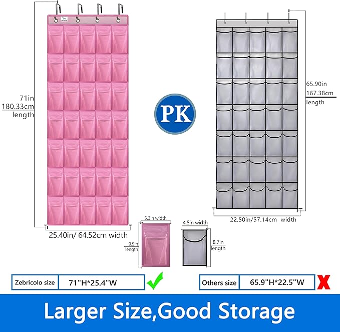 over the door shoe organizer,2025 upgraded,35 Huge pockets,over door shoe organizer,Store size 13 shoes,shoe organizer,Strong