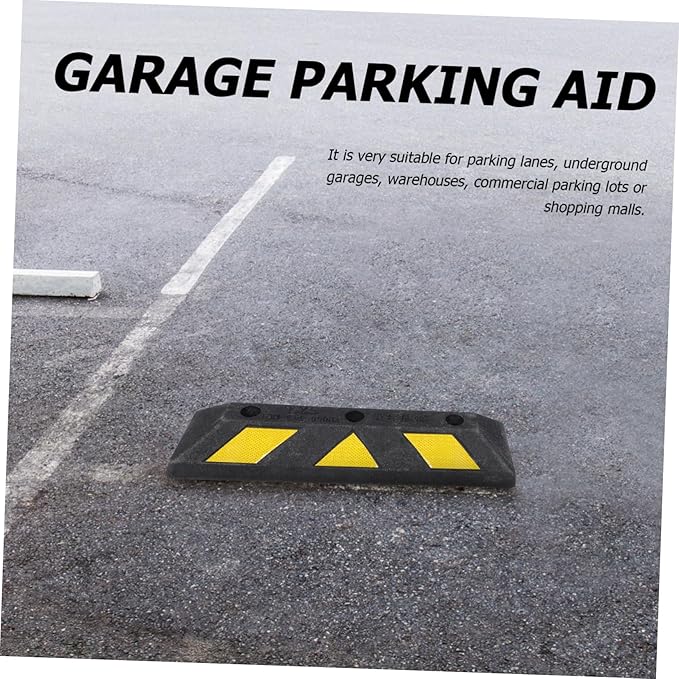 SUPVOX Parking Block Curb Wheel Stopper Durable Vehicle Floor Stopper for Garage Heavy Duty Design Suitable for Cars Trucks and Trailers Prevents Collisions and Improves Safety