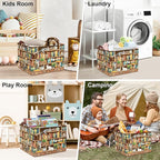 Clastyle Cat Book Shelf Basket for Reading Room Collapsible Toy Gift Kid Storage Basket Baby Clothes Organizer Nursery Bin
