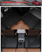 Floor Mats Compatible with 2023 2024 2025 2026 Honda HRV Trunk Mat Cargo Liner Cargo Mat Trunk Liner TPE Back Seat Cover Protector 2024 HR-V Accessories (Trunk Mat+Backrest Mats+Floor Mats)