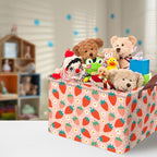 Strawberry Storage Basket Waterproof Canvas Toy Storage Bin Strawberry Shortcake Room Decor Collapsible Outdoor Basket with L